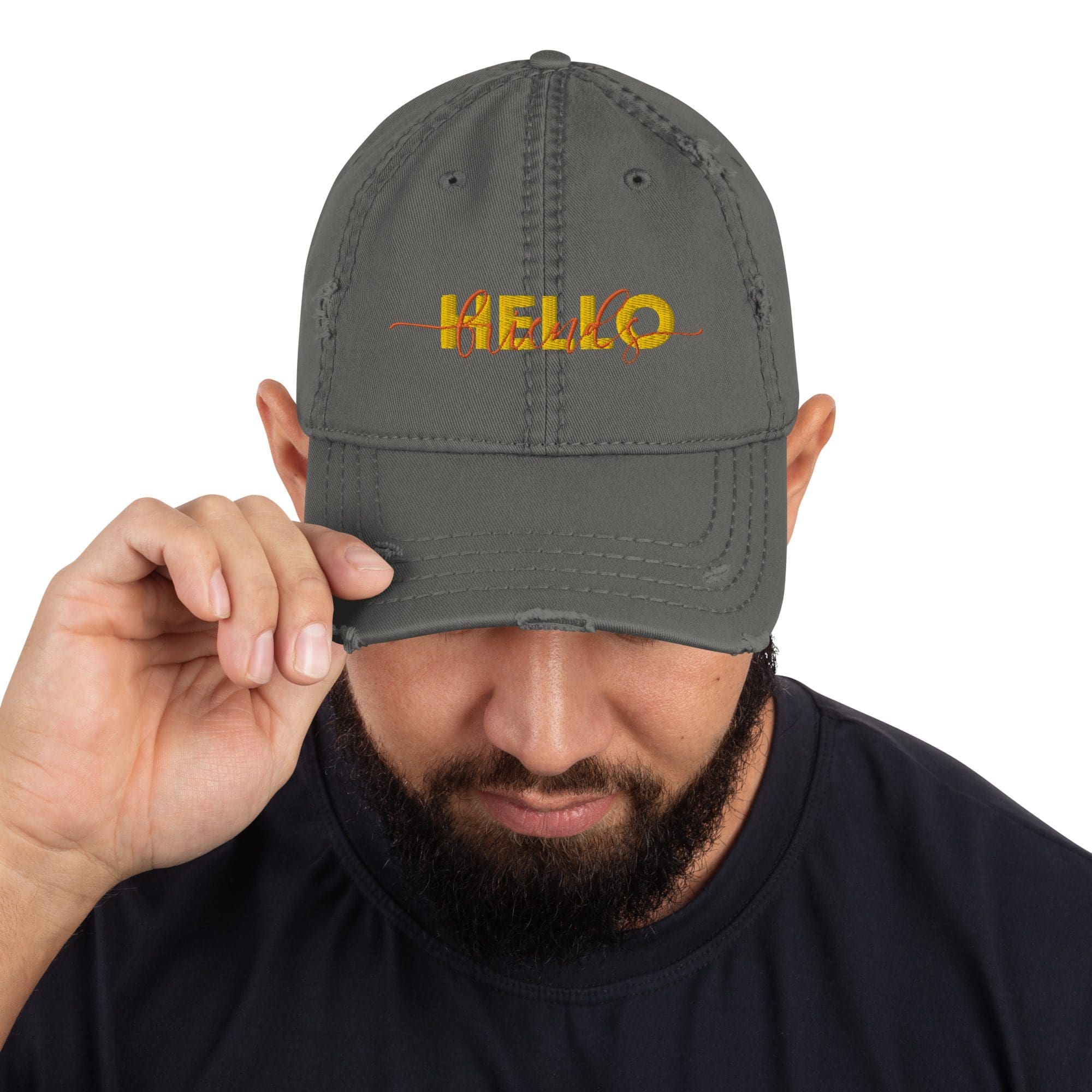 Distressed Hello Friends Hat - Image 5